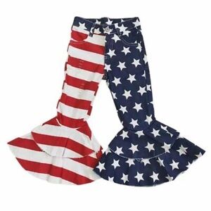 Youth girls size 6/7  American flag bell bottoms